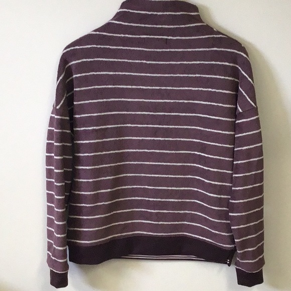 Toad & Co soft purple and white stripe pullover with front pocket, oversized - Picture 5 of 15